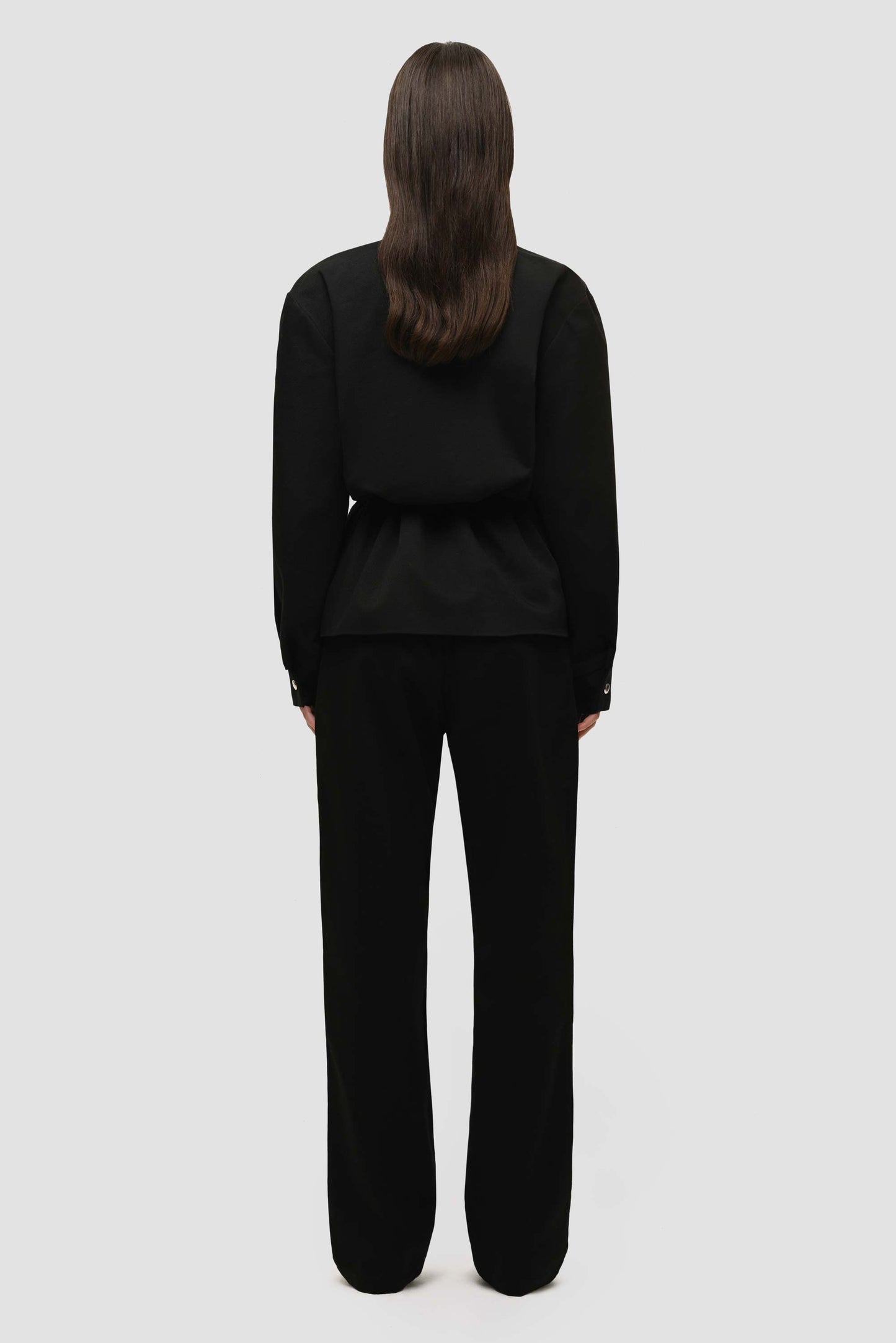 Barn Jacket With Drawstring - Black