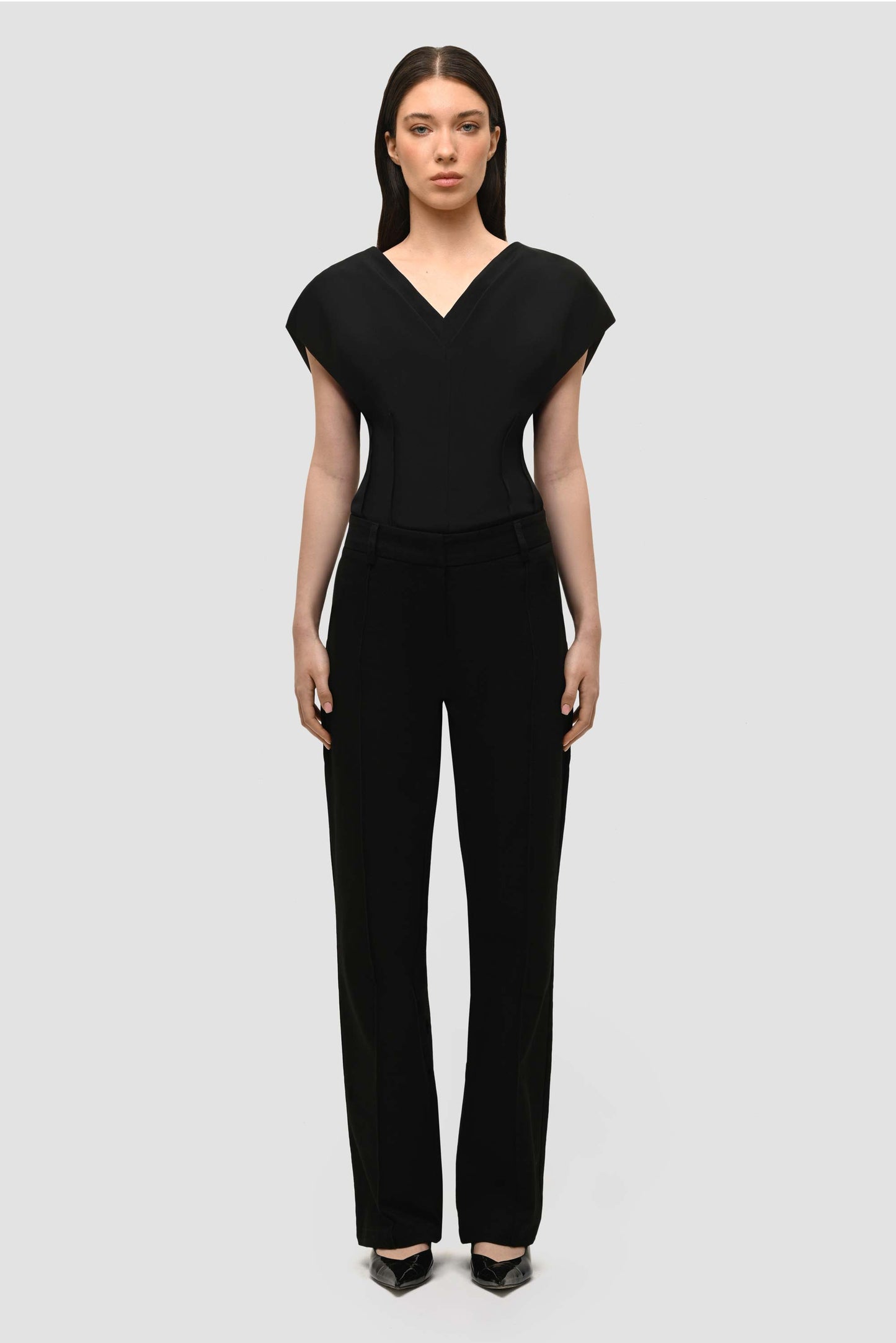 Mid-rise Tailored Pants - Black