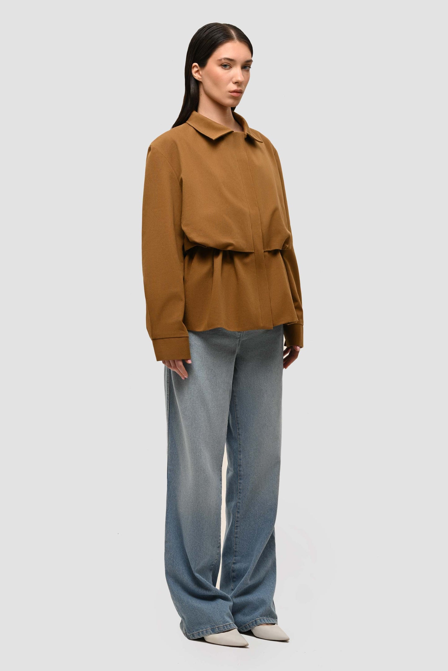 Barn Jacket With Drawstring - Camel