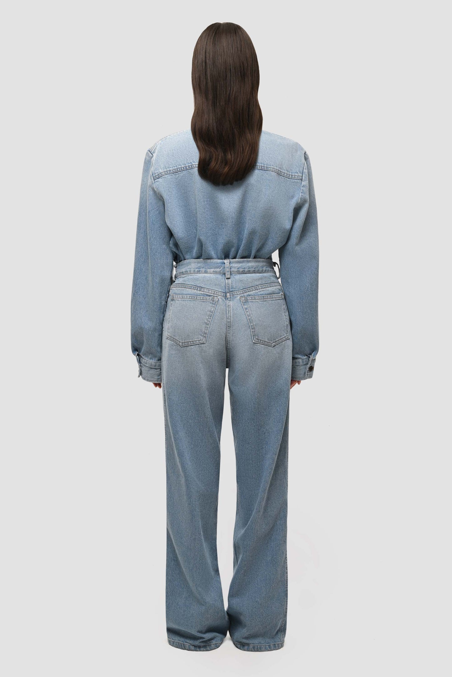 Mid-rise Straight Leg Washed Denim