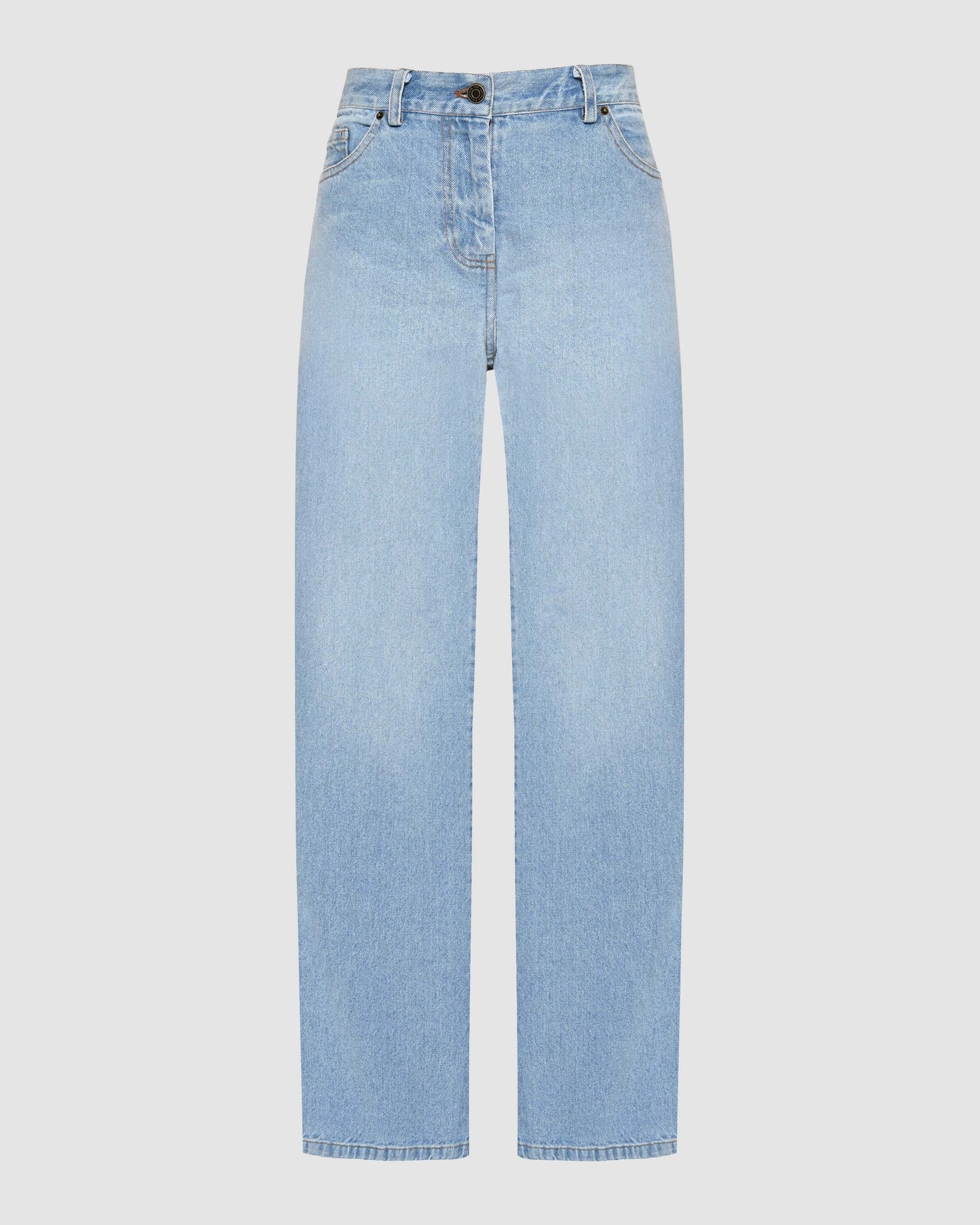 Mid-rise Straight Leg Washed Denim