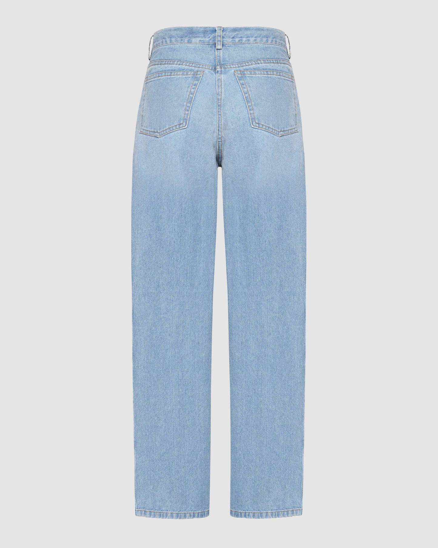Mid-rise Straight Leg Washed Denim