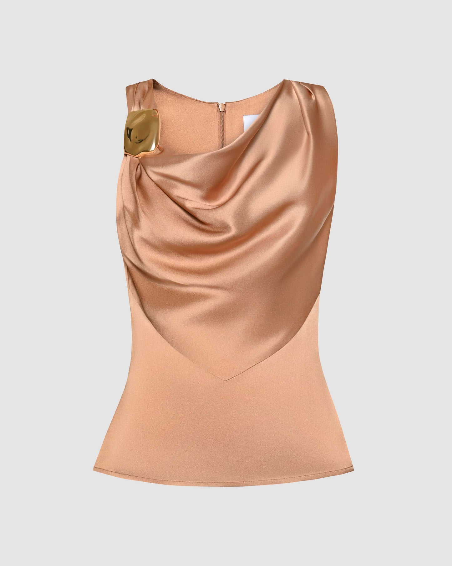 Cowl Neck Sleevless Top - Honey