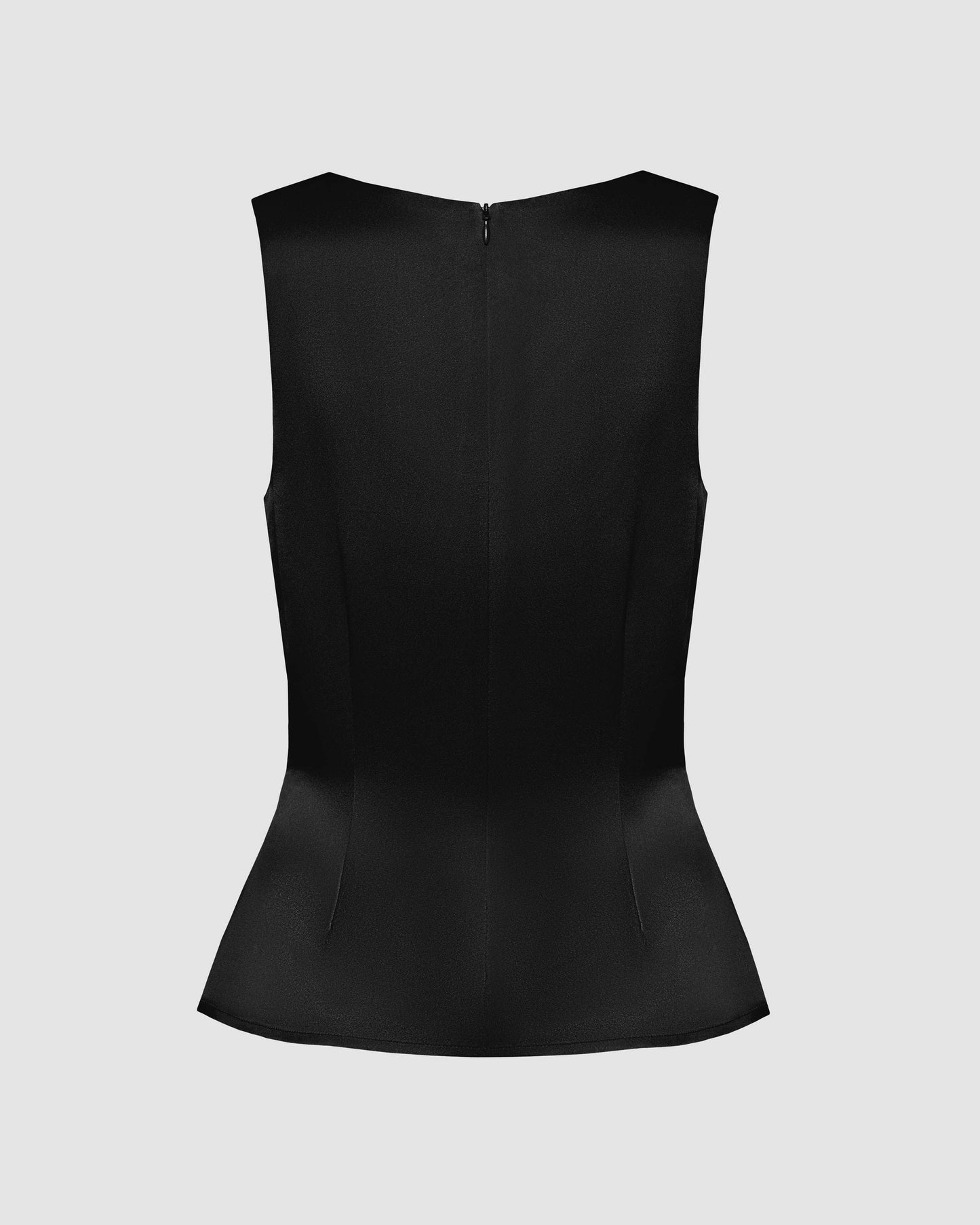 Cowl Neck Sleevless Top - Black