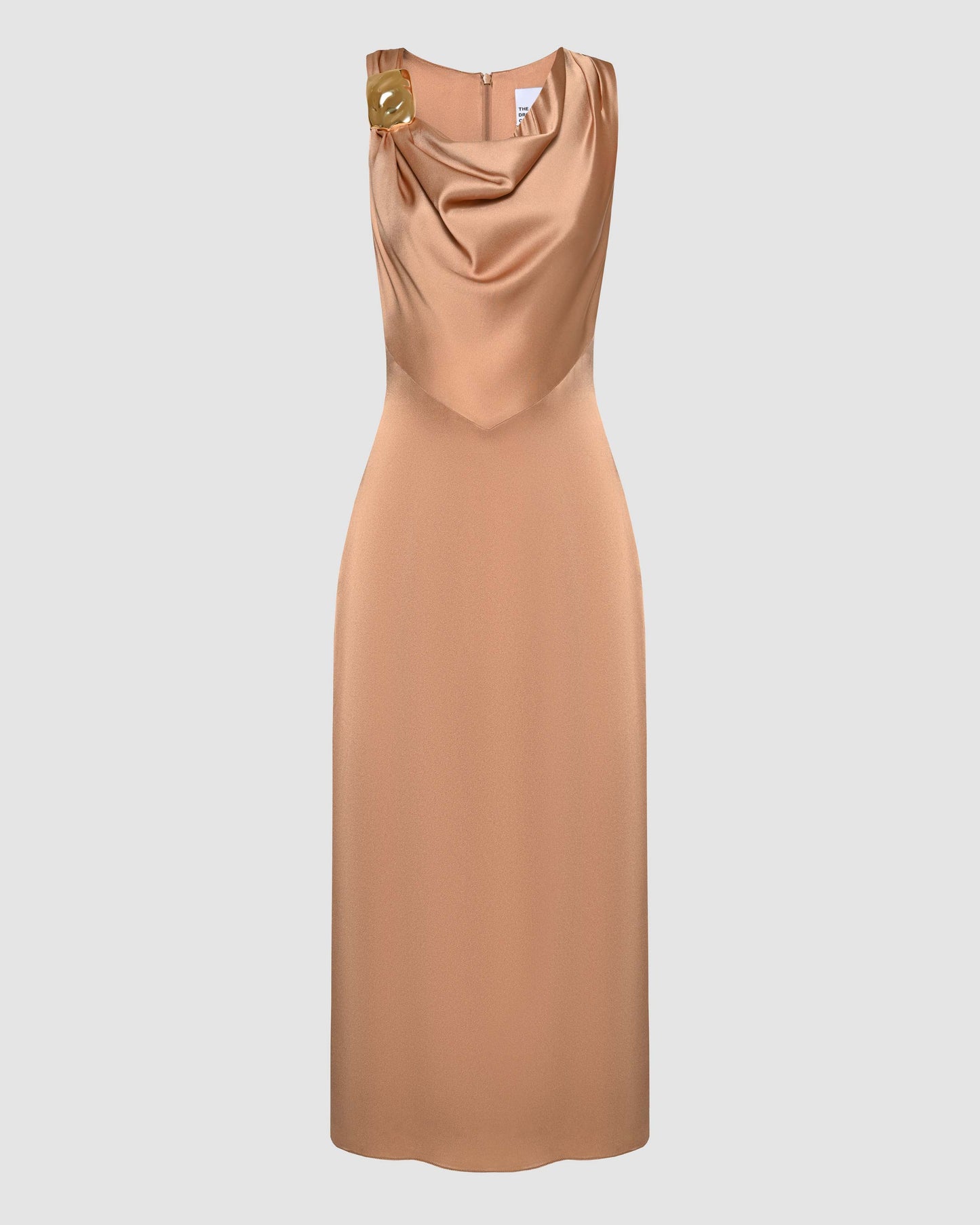 Cowl Neck Sleevless Dress - Honey