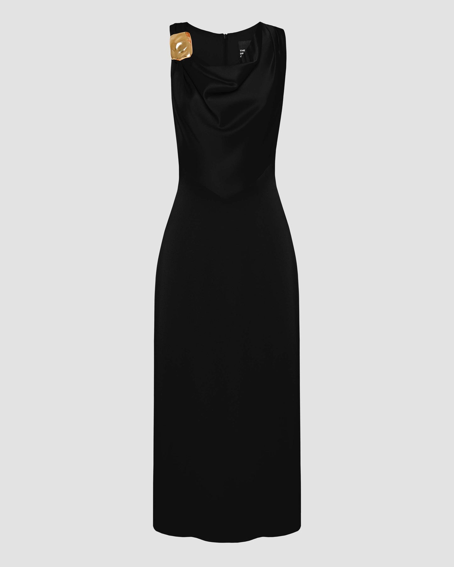 Cowl Neck Sleevless Dress - Black