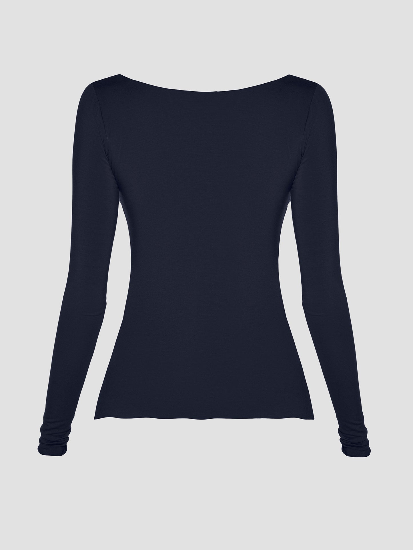Navy Long Sleeve Draped Top