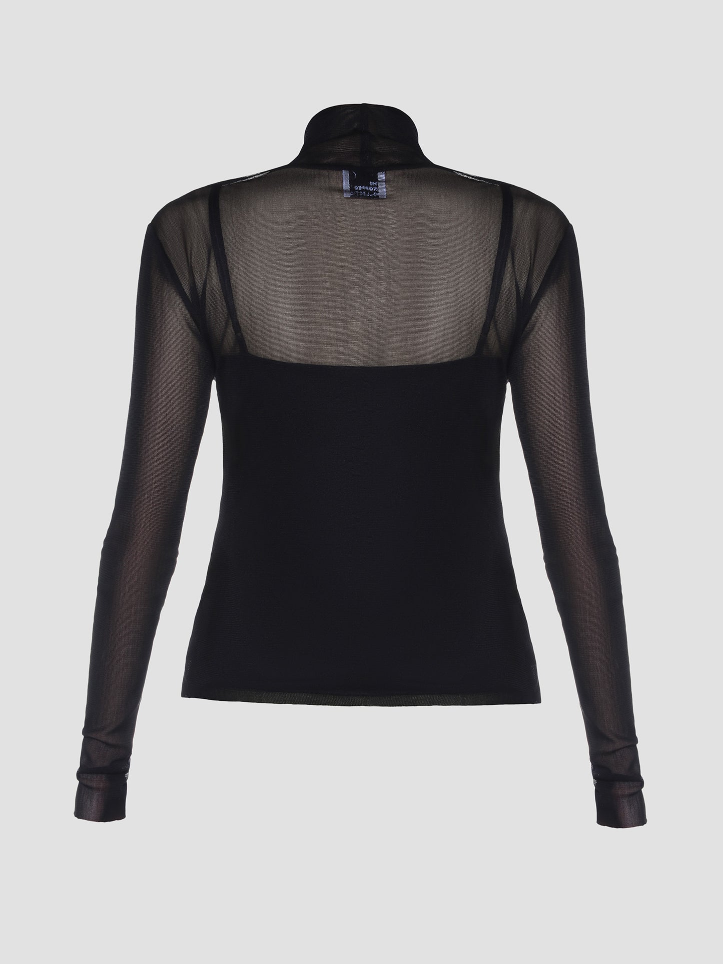 Mesh Turtle Neck Top With Camisole