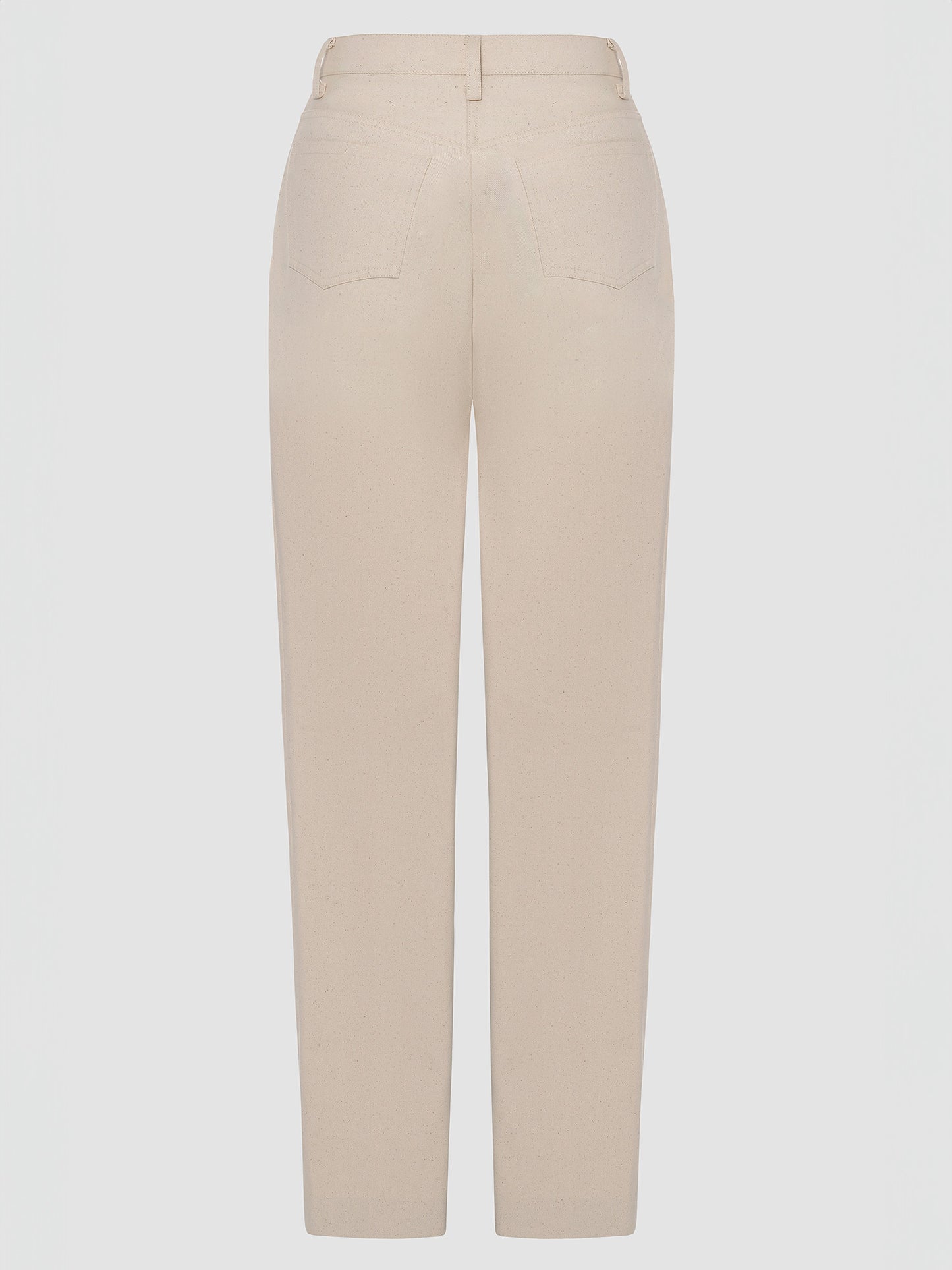 Cream Denim Tapered Pants