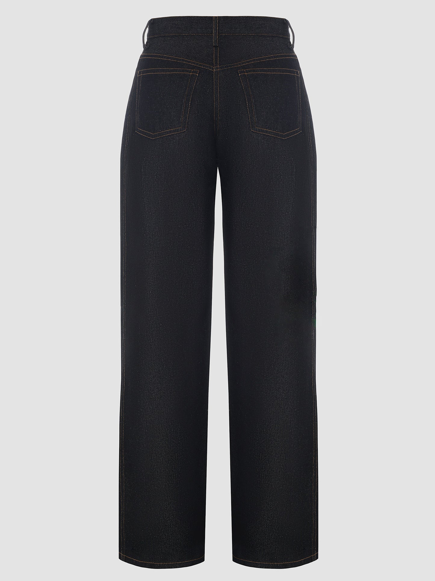 Black Denim Wide Leg Pants