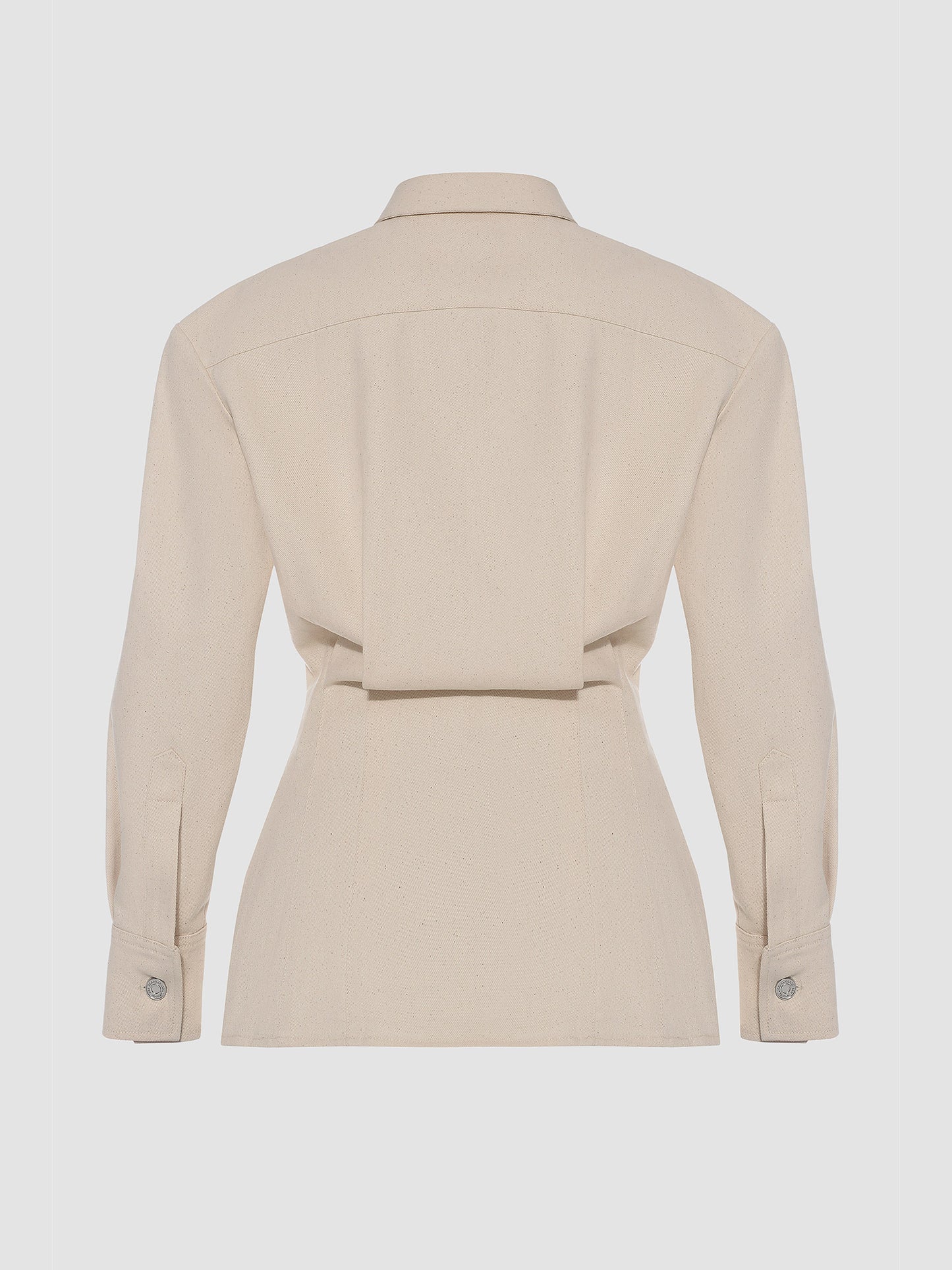 Cream Denim Constructed Shirt