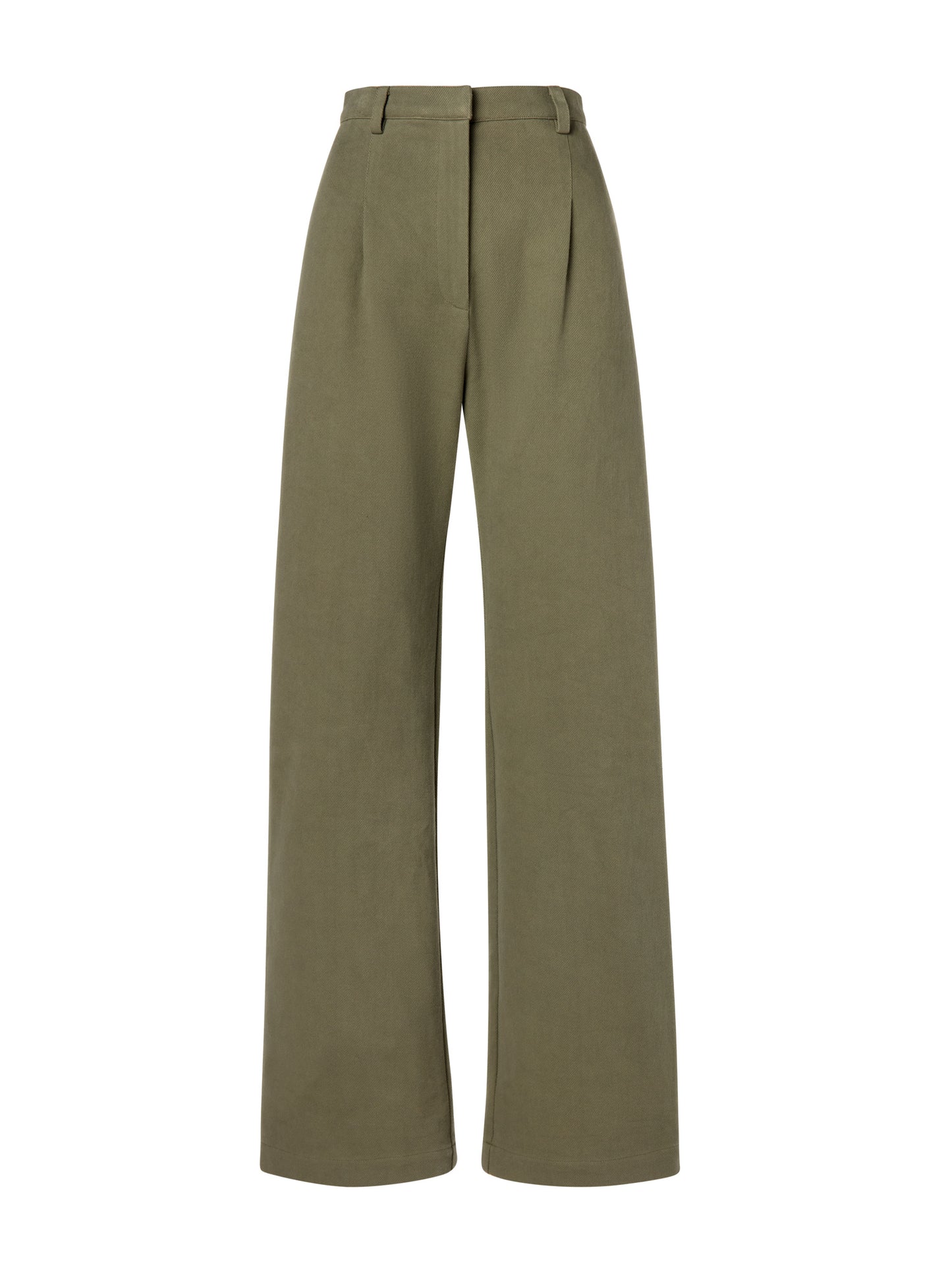 Khaki pleated trouser