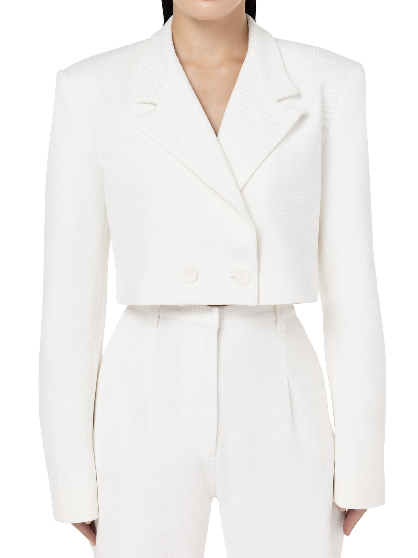 White cropped blazer