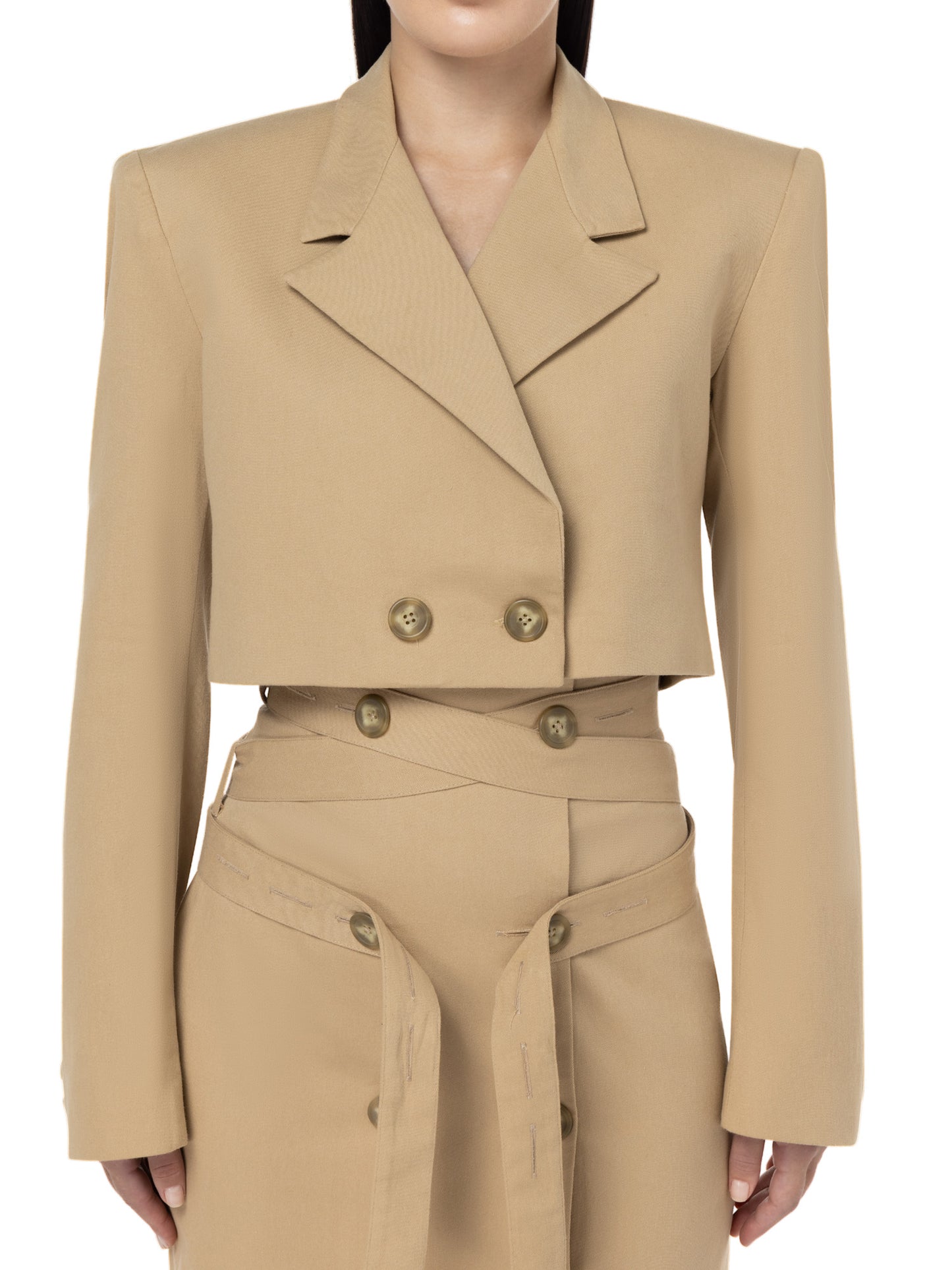 Beige cropped blazer