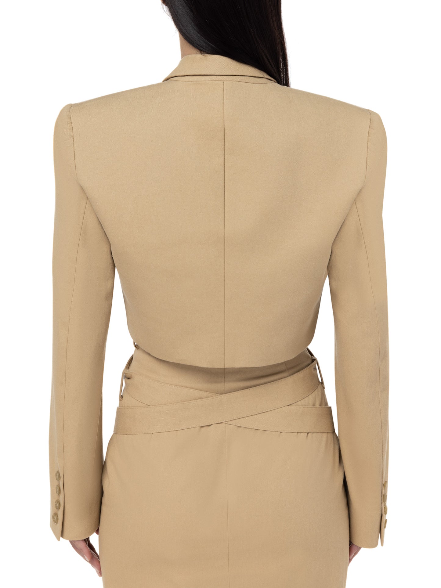 Beige cropped blazer