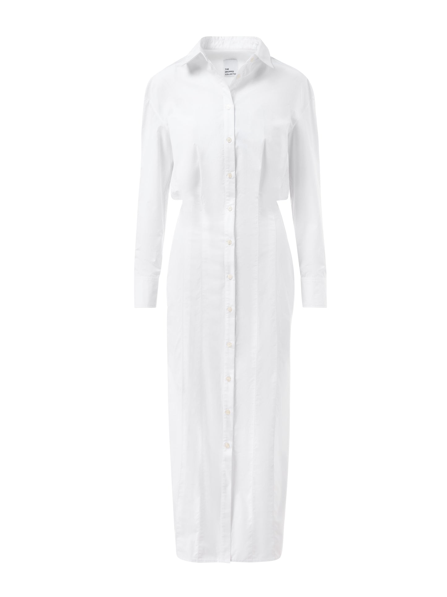 White constructed shirt dress
