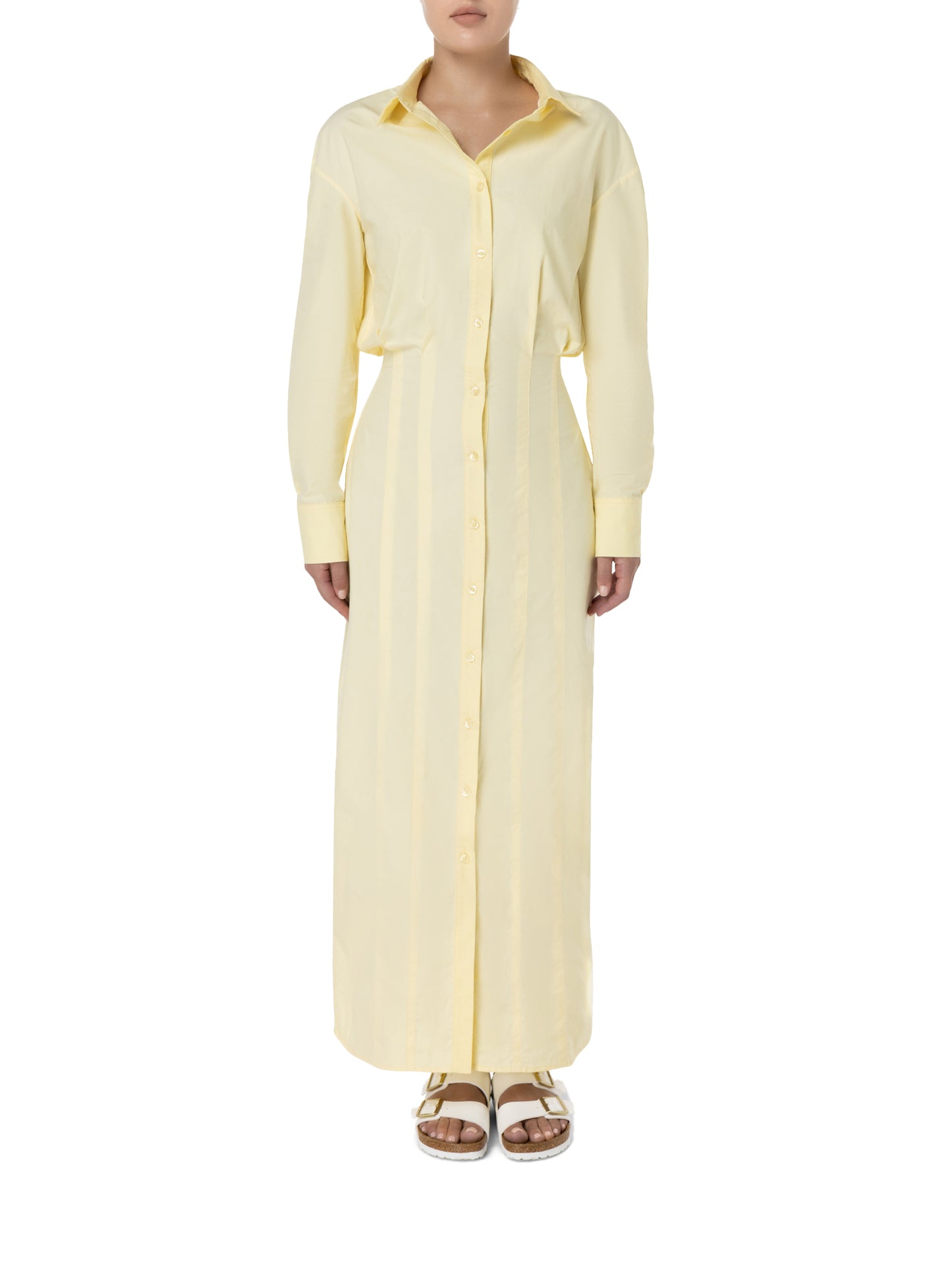 Yellow constructed shirt dress
