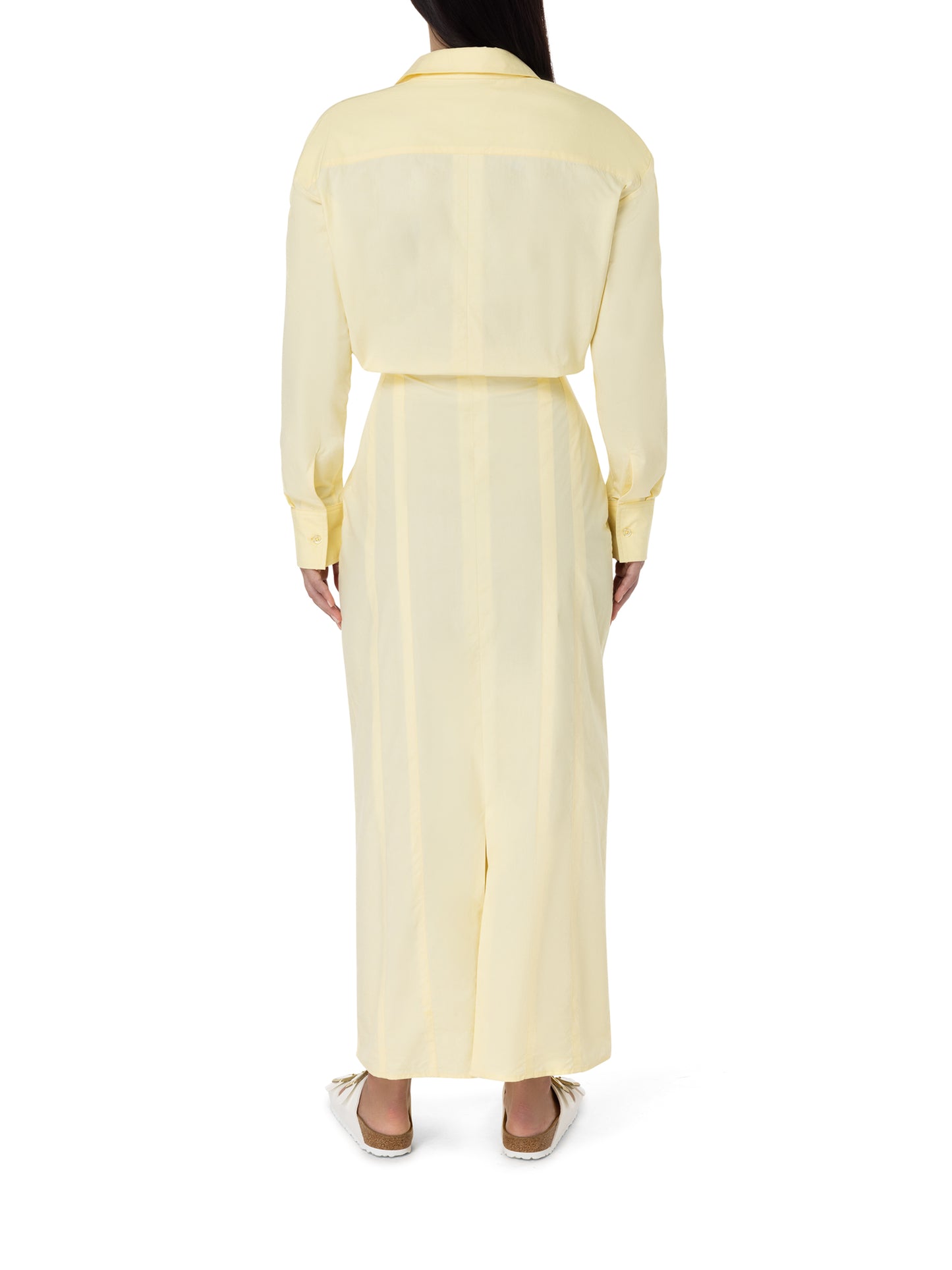 Yellow constructed shirt dress