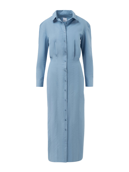 Blue constructed shirt dress