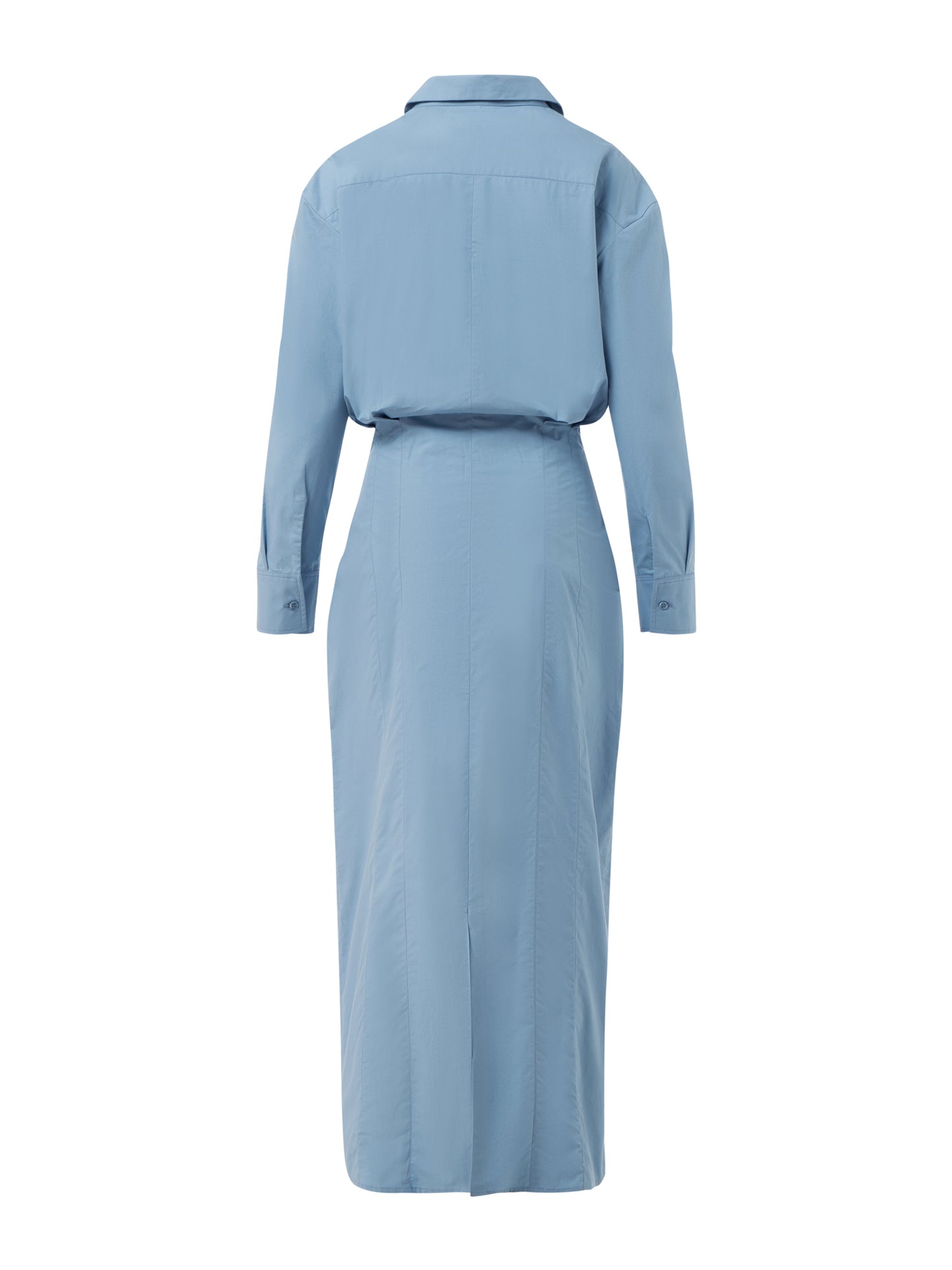 Blue constructed shirt dress