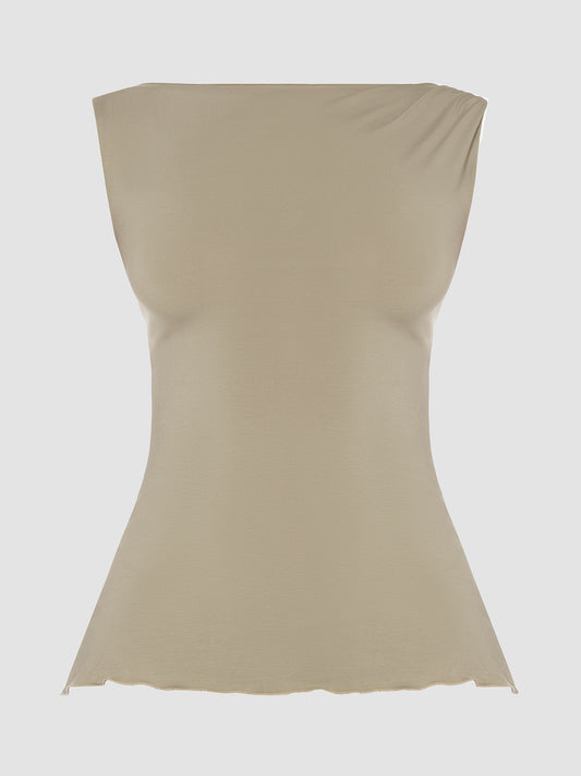 Sage Sleeveless Draped Top