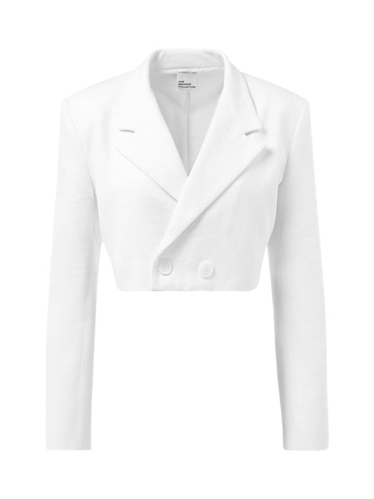White cropped blazer